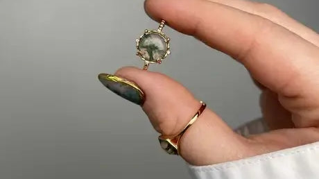 Moss Agate Rings with Diamonds: Nature's Artistry Meets Timeless Elegance